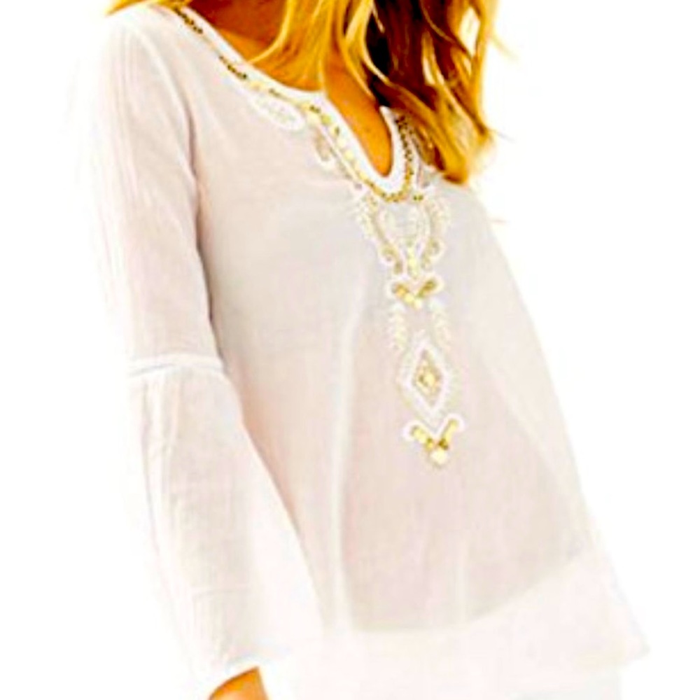 Lilly Pulitzer‎ Audra cotton top with sequins